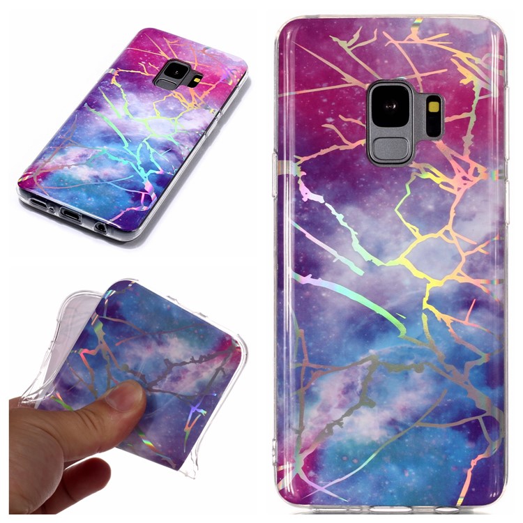 

Marble Pattern Plated IMD TPU Mobile Phone Casing for Samsung Galaxy S9 G960 - Multi-color, Galaxy S9