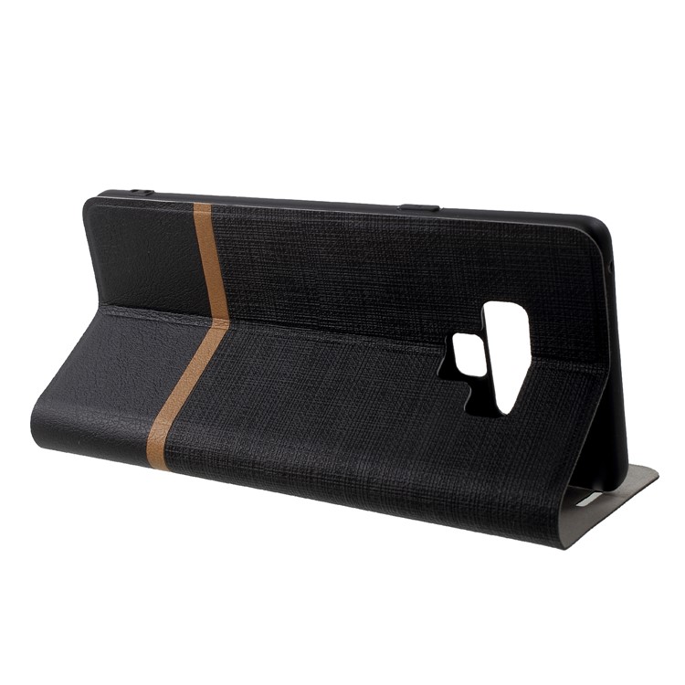 Cross Pattern Leather Card Slot Phone Shell (Built-in Steel Sheet) for Samsung Galaxy Note9 - Black-4