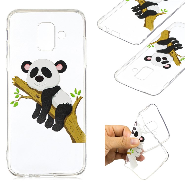 

Pattern Printing TPU Mobile Phone Case for Samsung Galaxy A6 (2018) - Panda Climbing Tree, Galaxy A6 (2018)