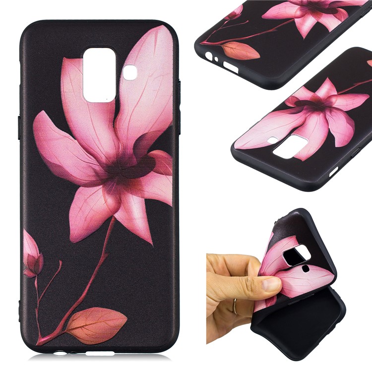 Caso De Gel TPU Macio Padrão De Relevo Para Samsung Galaxy A6 (2018) - Linda Flor-1
