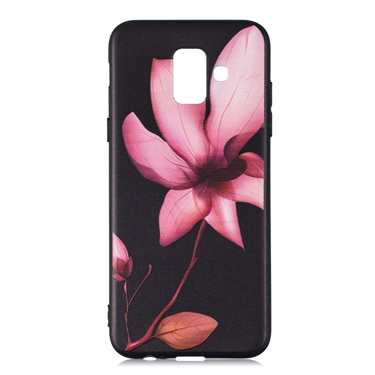Caso De Gel TPU Macio Padrão De Relevo Para Samsung Galaxy A6 (2018) - Linda Flor-4