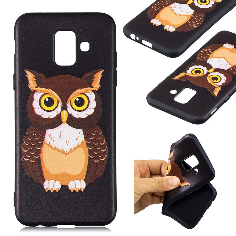 Embossed Pattern Soft TPU Cell Phone Casing for Samsung Galaxy A6 (2018) - Lovely Owl-1
