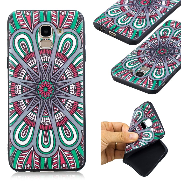 Embalagem Modelada Relevo Do Telefone Da Proteção De TPU Para A Galáxia J6 De Samsung (2018) - Padrão Simétrico-1