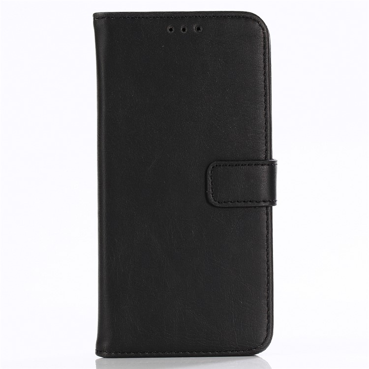 For Samsung Galaxy J7 (2018) J737 Crazy Horse Leather Wallet Stand Flip Case - Black-2