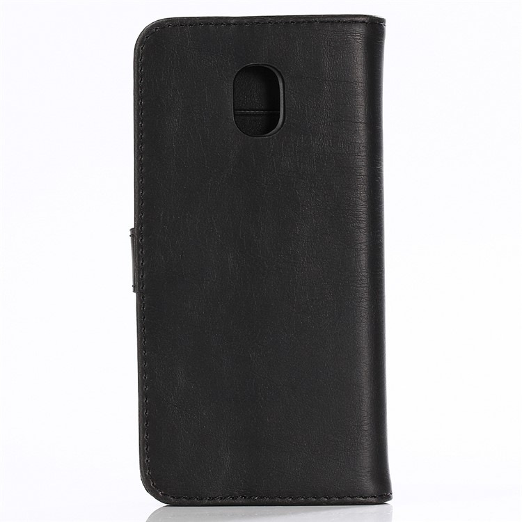 For Samsung Galaxy J7 (2018) J737 Crazy Horse Leather Wallet Stand Flip Case - Black-3