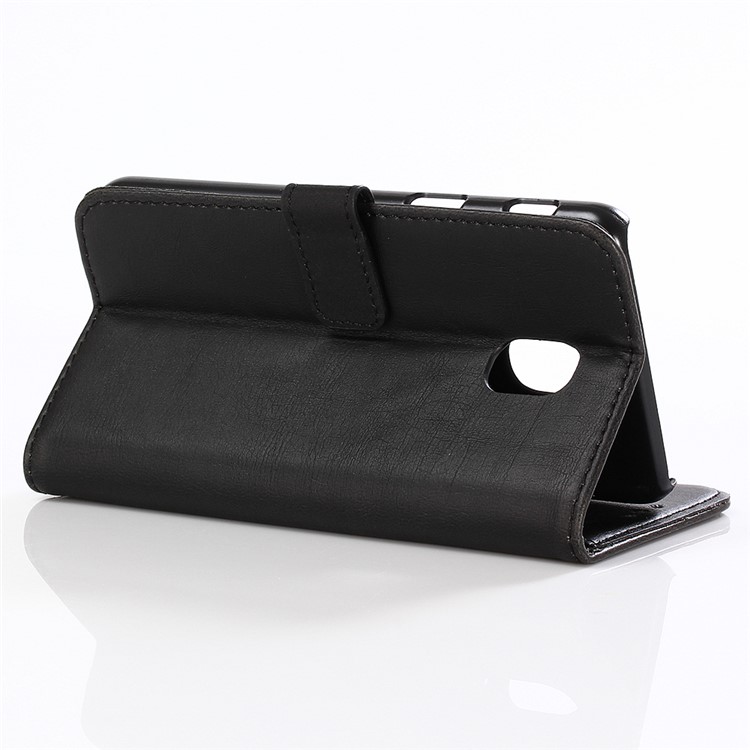 For Samsung Galaxy J7 (2018) J737 Crazy Horse Leather Wallet Stand Flip Case - Black-5