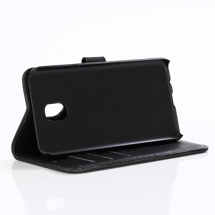 For Samsung Galaxy J7 (2018) J737 Crazy Horse Leather Wallet Stand Flip Case - Black-6