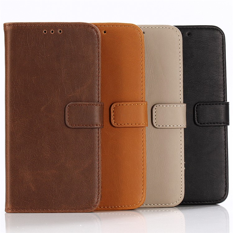 For Samsung Galaxy J7 (2018) J737 Crazy Horse Leather Wallet Stand Flip Case - Black-7