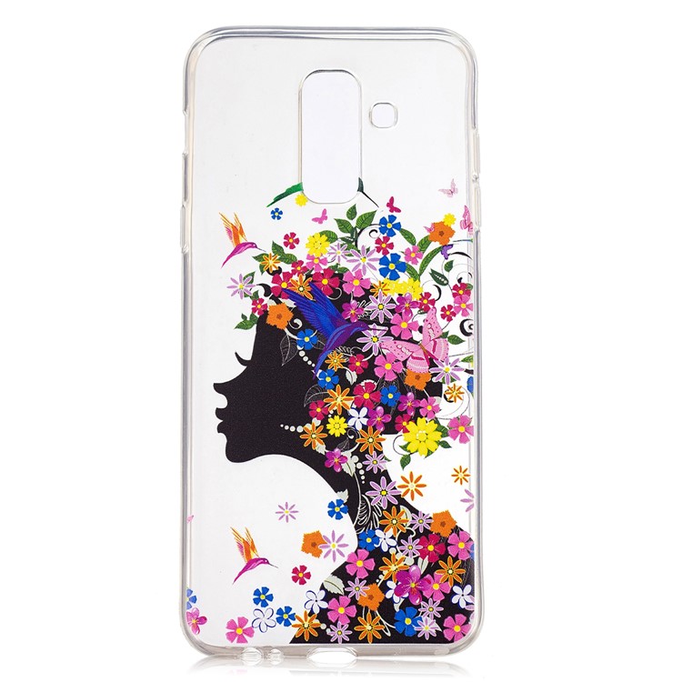 Pattern Printing IMD TPU Cell Phone Shell for Samsung Galaxy A6+ (2018) / A9 Star Lite - Flowered Girl-2