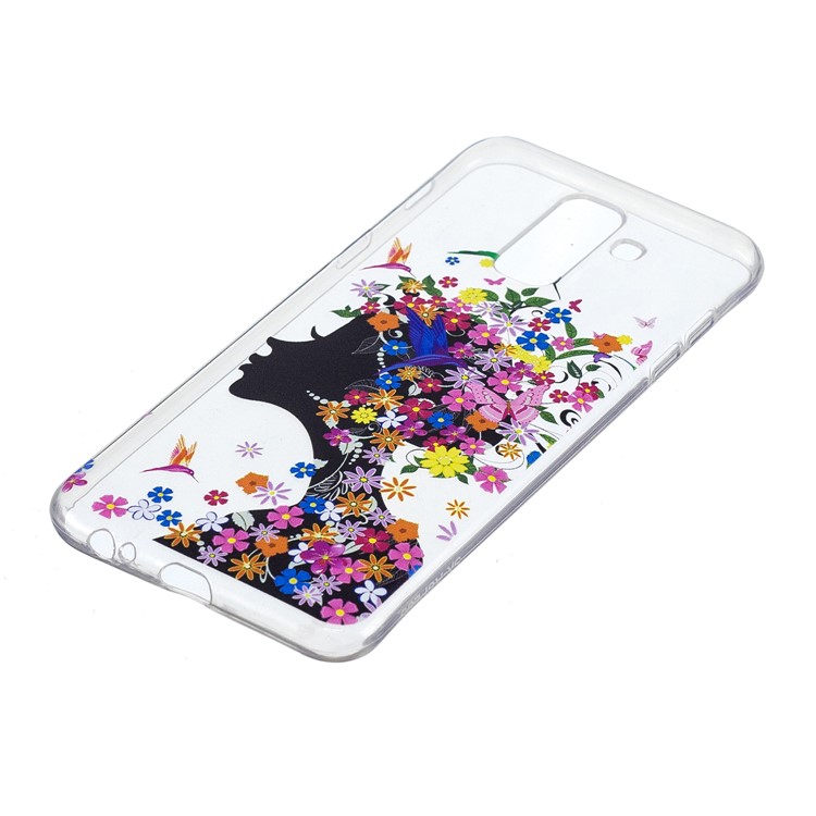 Pattern Printing IMD TPU Cell Phone Shell for Samsung Galaxy A6+ (2018) / A9 Star Lite - Flowered Girl-3
