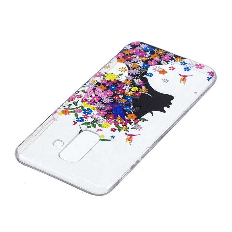 Pattern Printing IMD TPU Cell Phone Shell for Samsung Galaxy A6+ (2018) / A9 Star Lite - Flowered Girl-4