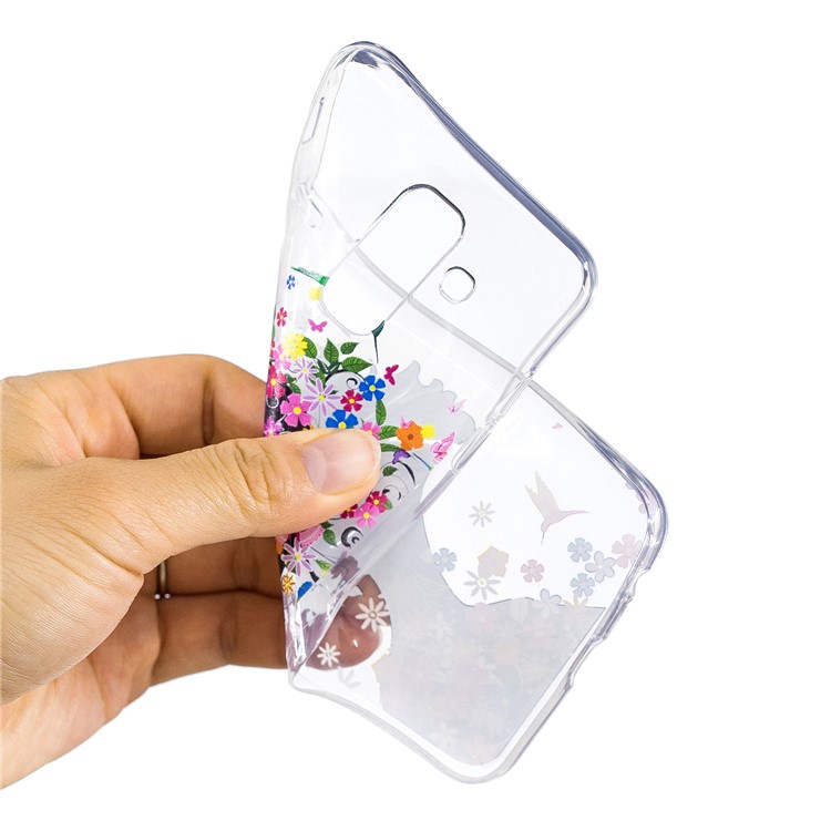 Pattern Printing IMD TPU Cell Phone Shell for Samsung Galaxy A6+ (2018) / A9 Star Lite - Flowered Girl-5