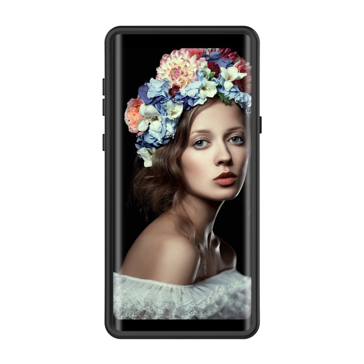 Glitter Powder Shockproof TPU PC Hybrid Mobile Phone Back Case for Samsung Galaxy Note9 - Black-3