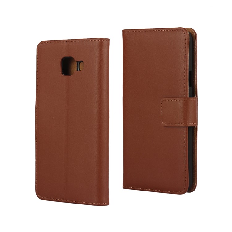 Cubierta protectora de cuero dividido genuino para la galaxia A3 SM de Samsung-A310F(2016) - marrón-1
