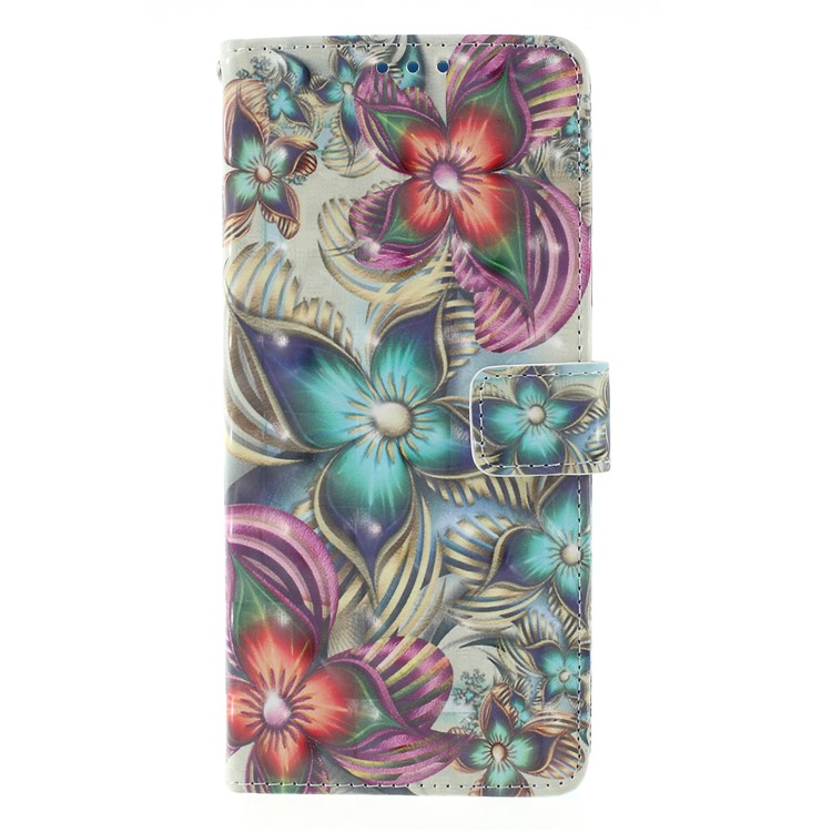 

Pattern Printing Light Spot Decor Stand Leather Wallet Cell Phone Shell for Samsung Galaxy Note 9 - Flower