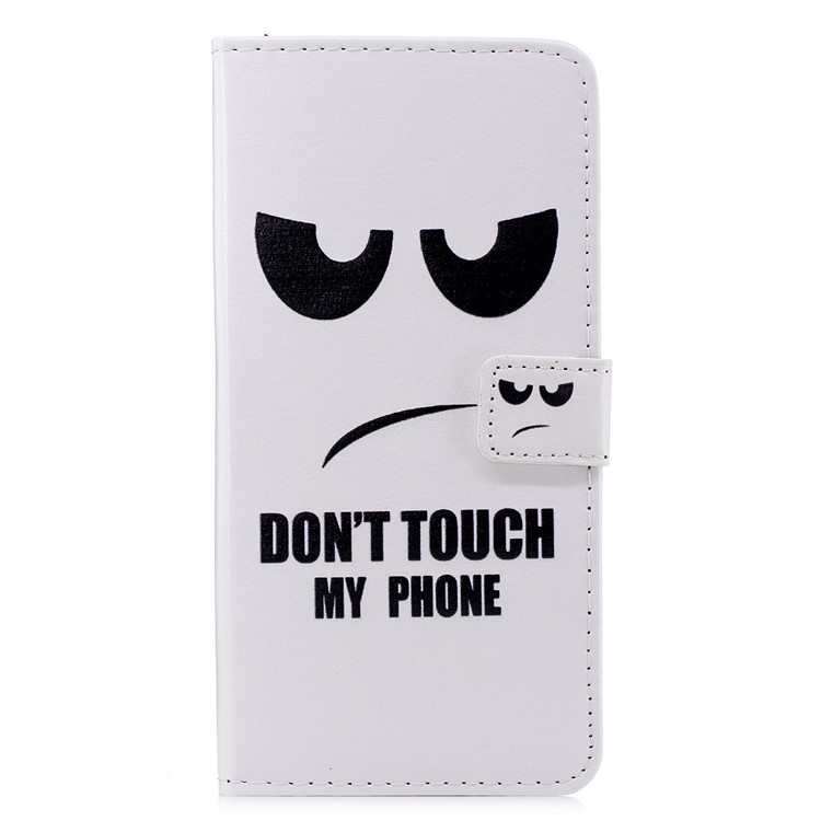 Embossed Pattern Leather Wallet Stand Mobile Phone Shell Accessory for Samsung Galaxy A6+ (2018) / A9 Star Lite - Do Not Touch My Phone-2