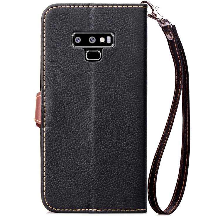 Leaf Shape Magnetic Flap Leather Wallet Casing for Samsung Galaxy Note9 - Black-3