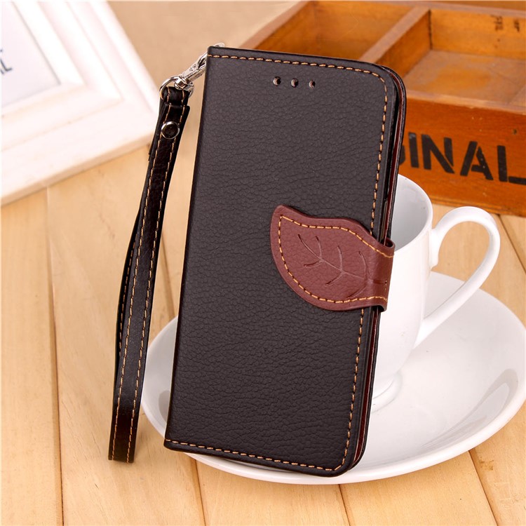 Leaf Shape Magnetic Flap Leather Wallet Casing for Samsung Galaxy Note9 - Black-7