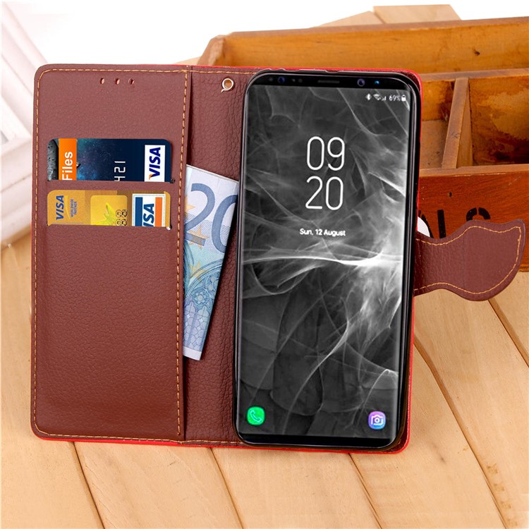 Leaf Shape Magnetic Flap Leather Wallet Casing for Samsung Galaxy Note9 - Black-9