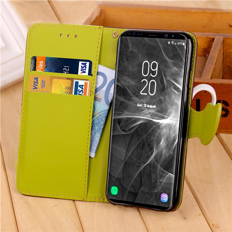 Caixa Magnética Do Telefone Da Carteira Do Couro Da Aleta Da Forma De Folha Para A Galáxia Note9 De Samsung - Castanho-12
