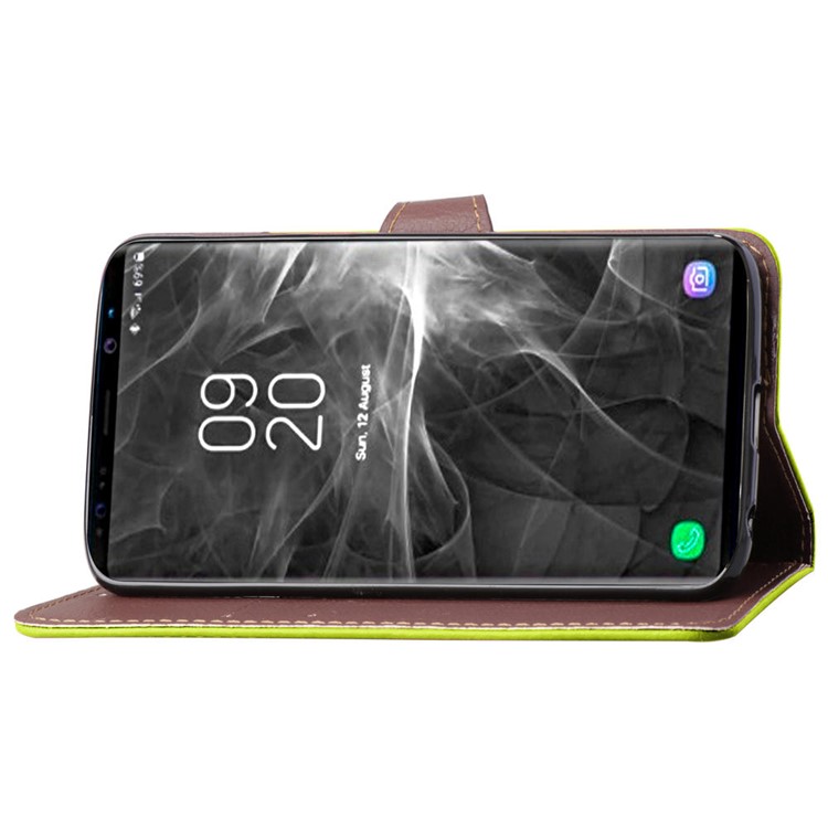 Caixa Magnética Do Telefone Da Carteira Do Couro Da Aleta Da Forma De Folha Para A Galáxia Note9 De Samsung - Castanho-8
