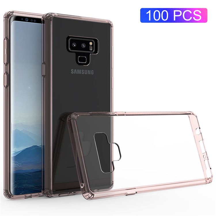 

100PCS/Lot Drop-resistant Clear Acrylic + TPU Hybrid Shell for Samsung Galaxy Note 9 - Pink