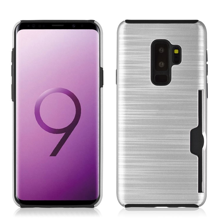 

Brushed Texture PC + TPU Hybrid Cover with Card Slot for Samsung Galaxy S9 Plus SM-G965 - Silver, Galaxy S9+