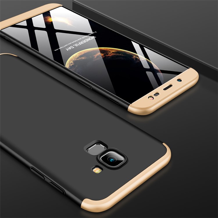 Gkk съемный 3-х штучный матовый жесткий диск пк для галактики samsung j6 (2018) - черный / золото