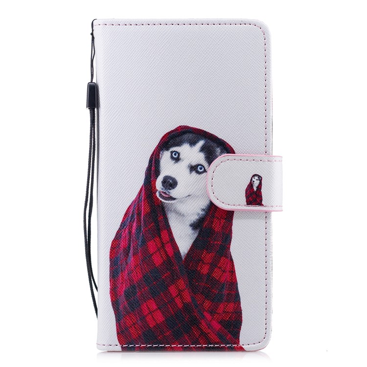 

Patterned Leather Wallet Mobile Casing with Strap for Samsung Galaxy J6 (2018) - Warm Dog, Galaxy J6 (2018)