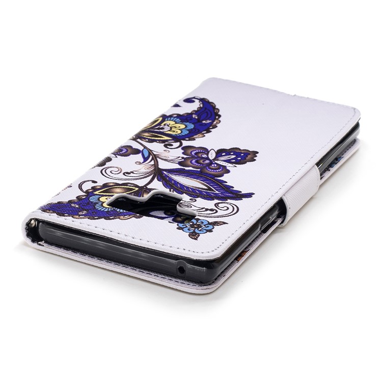 Pattern Printing Wallet Stand Leather Casing for Samsung Galaxy Note 9 - Butterfly and Flower-7