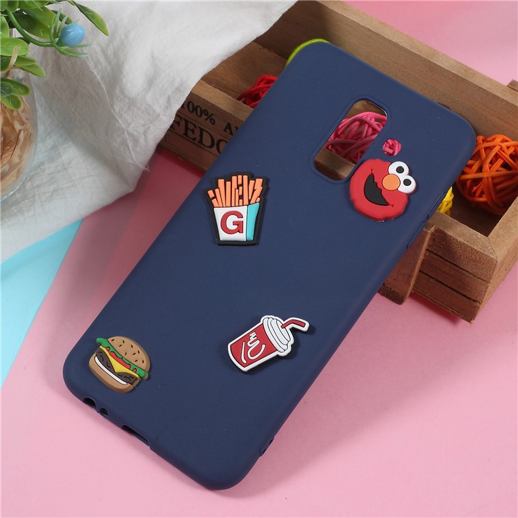 

3D Милое Изображение Мультфильма Мягкая Задняя Крышка TPU Для Галактики Samsung A6 + (2018) / A9 Star Lite - Гамбургер И Напитки