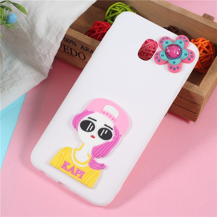

3D Cartoon Pattern TPU Case for Samsung Galaxy J7 (2018) - Fashion Girl