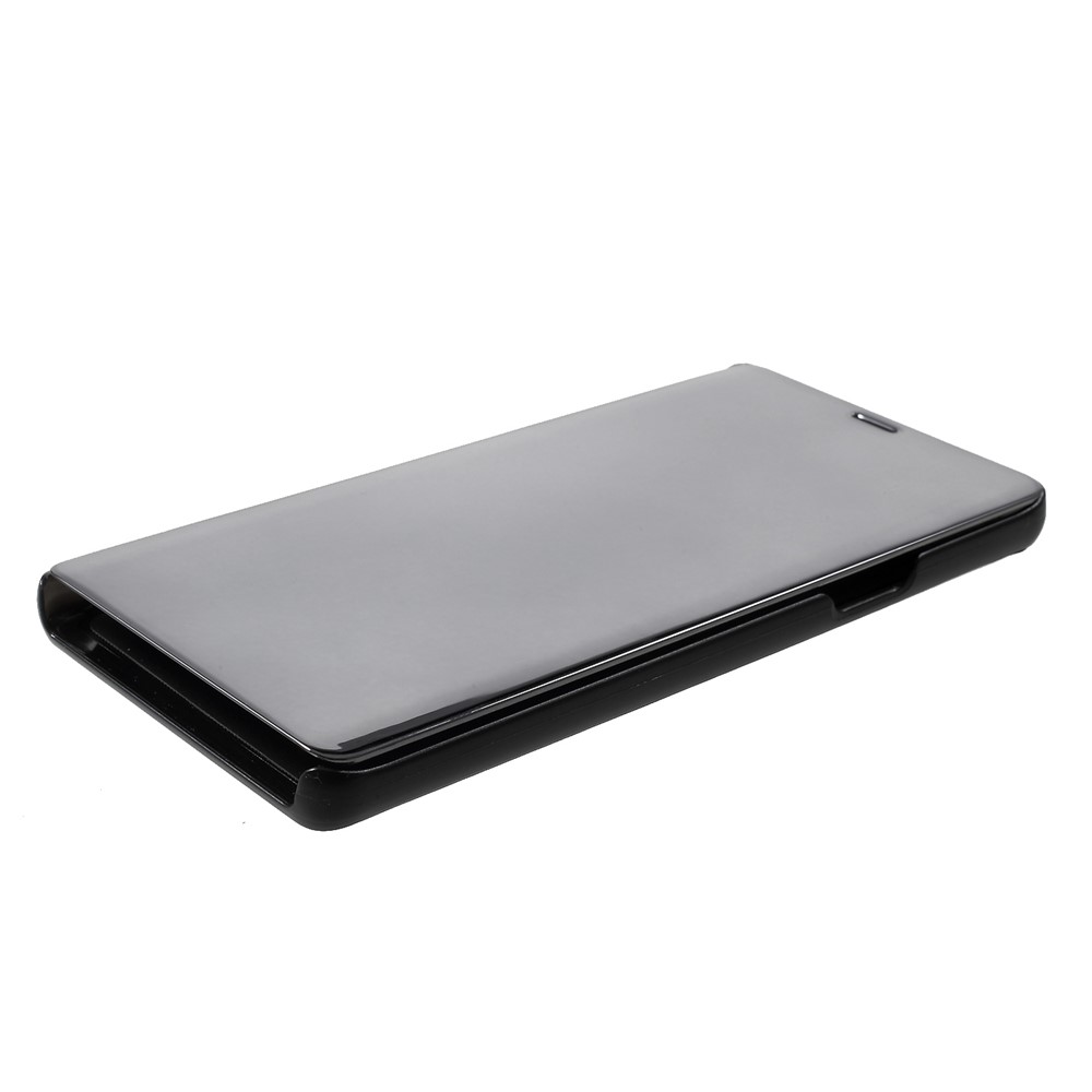 View Fenêtre Plaqué Miroir de Surface Couvercle de Support en Cuir Pour Samsung Galaxy Note9 N960 - le Noir-4