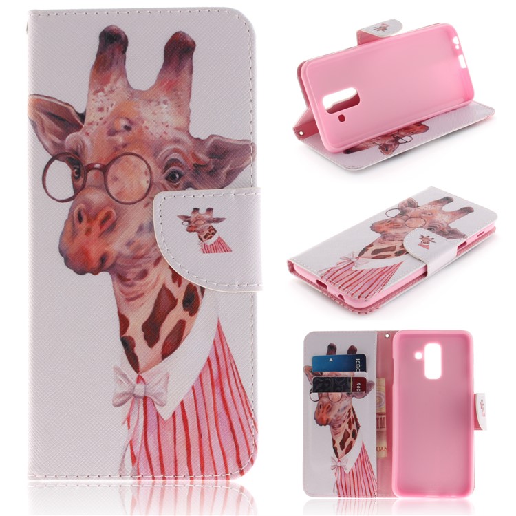 

Pattern Printing Wallet Leather Cell Phone Case for Samsung Galaxy A6+ (2018) / A9 Star Lite - Giraffe Pattern, Galaxy A6+ (2018)