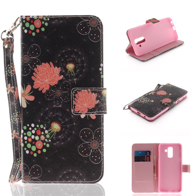 

Pattern Printing Leather Stand Protective Cover for Samsung Galaxy A6+ (2018) / A9 Star Lite - Vivid Blossom, Galaxy A6+ (2018)