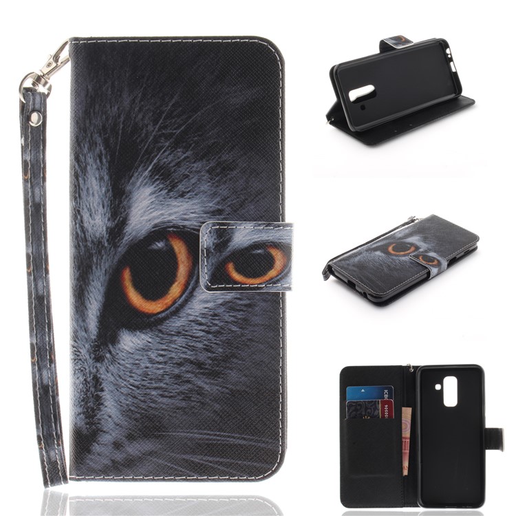 

Pattern Printing Wallet Stand Leather Protector Cover for Samsung Galaxy A6+ (2018) / A9 Star Lite - Eye, Galaxy A6+ (2018)