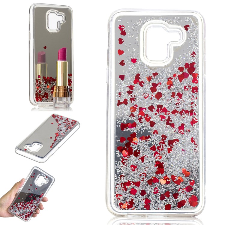 

Glitter Floating Quicksand Mirror Surface TPU Mobile Case for Samsung Galaxy A6 (2018) - Silver, Galaxy A6 (2018)