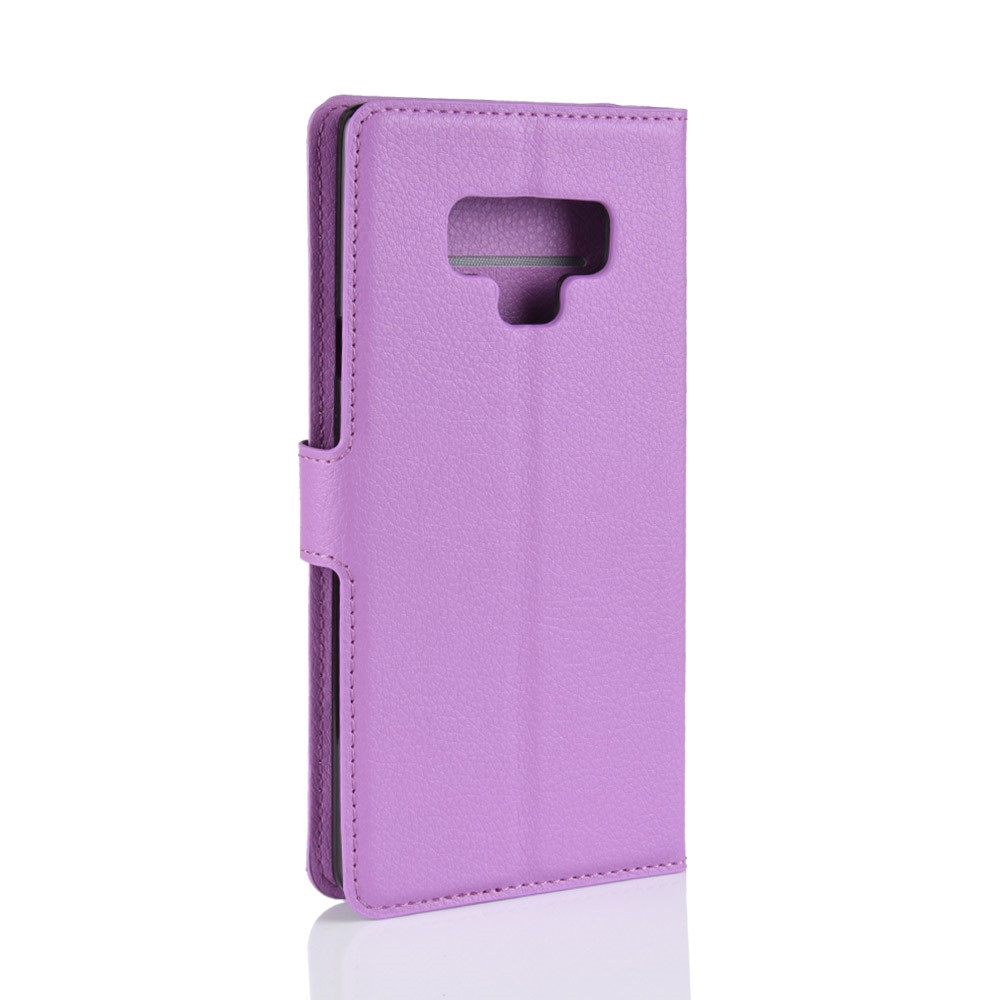 Litchi Texture Wallet Stand Leather Mobile Phone Cover for Samsung Galaxy Note 9 - Purple-6