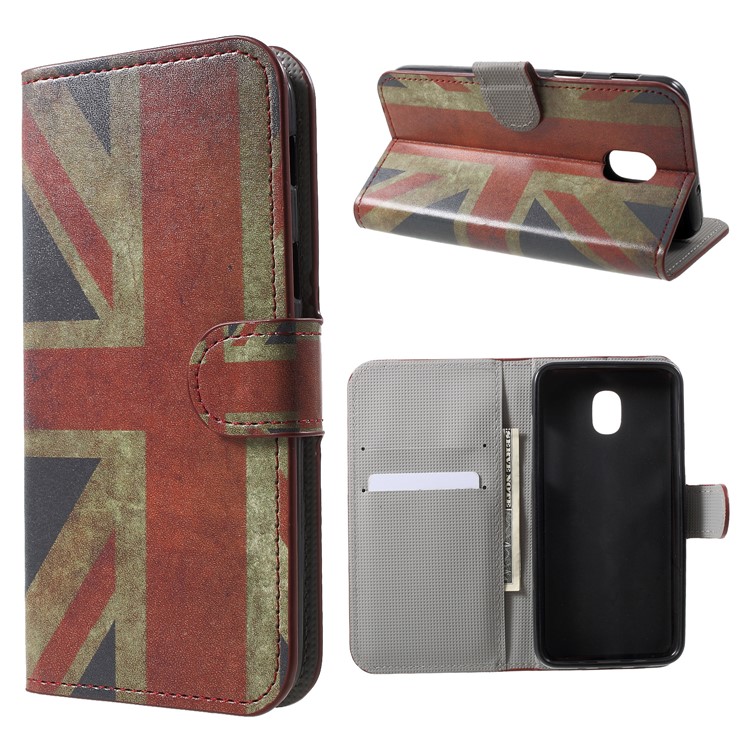 Pattern Printing Wallet Stand Leather Case for Samsung Galaxy J3 (2018) J337 / J3 Star - Retro UK Flag-1