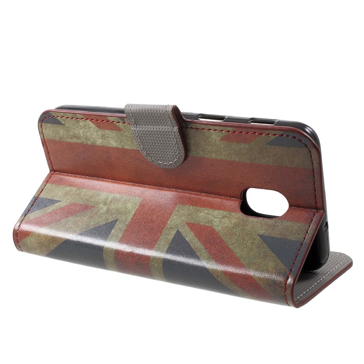 Pattern Printing Wallet Stand Leather Case for Samsung Galaxy J3 (2018) J337 / J3 Star - Retro UK Flag-3