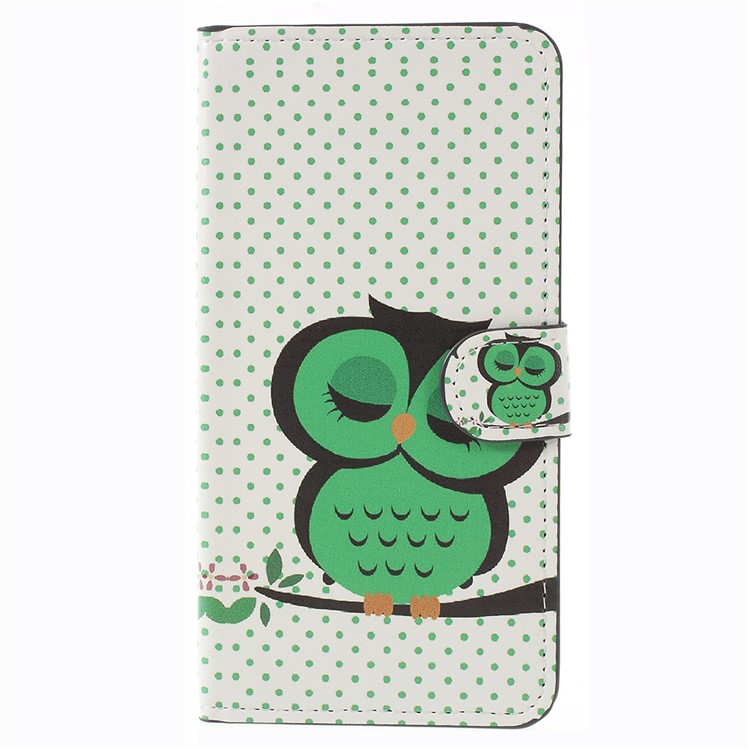 Pattern Printing PU Leather Magnetic Wallet Stand Casing for Samsung Galaxy J4 (2018) - Sleeping Owl-1