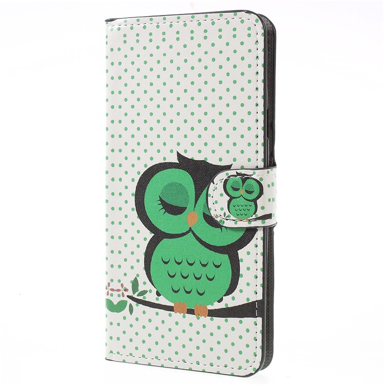 Pattern Printing PU Leather Magnetic Wallet Stand Casing for Samsung Galaxy J4 (2018) - Sleeping Owl-5