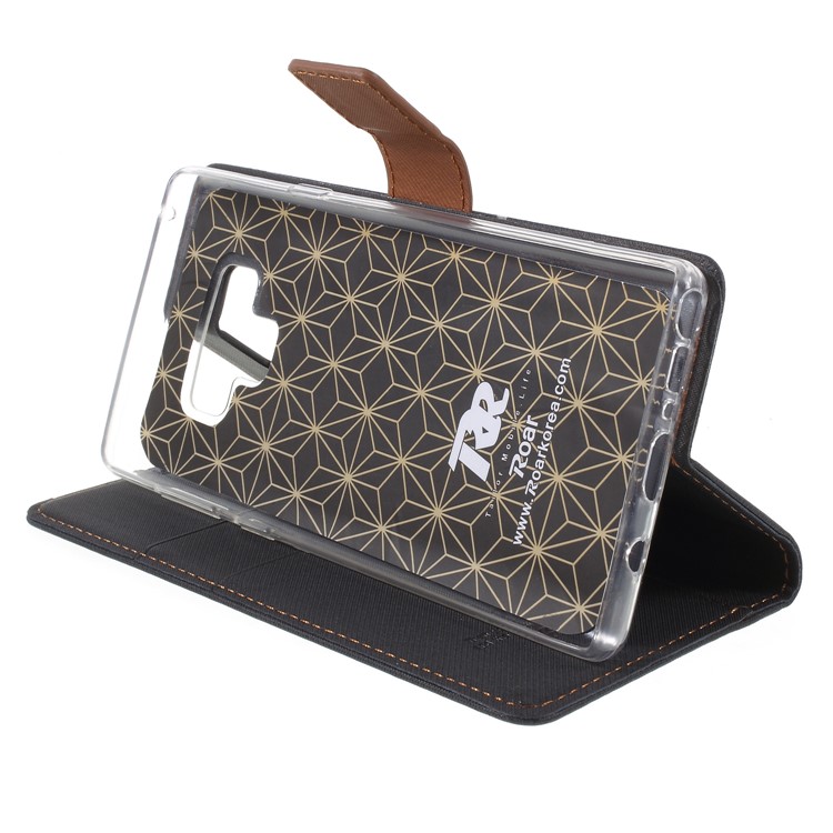 ROAR KOREA Sarja Carteira De Couro Estojo Magnético Para Samsung Galaxy Note 9 - Preto-4