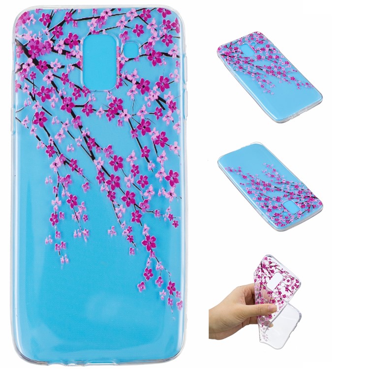 

Тиснение С Рисунком Мягкий Чехол Для Геля TPU Для Галактики Samsung J6 (2018) - Цветок Сливы, Galaxy J6 (2018)