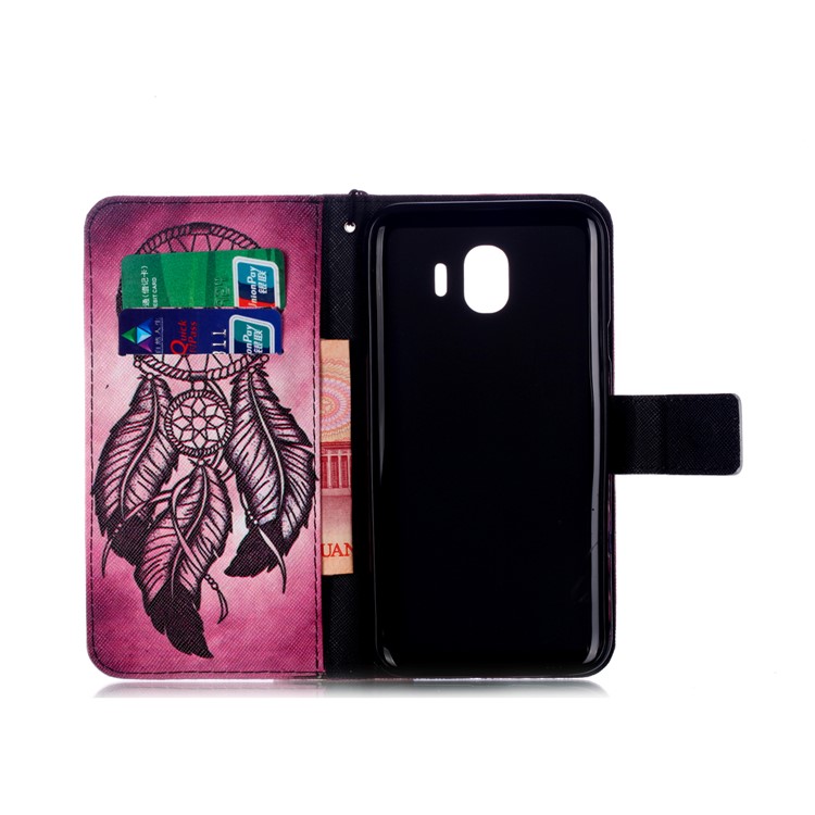 Pattern Printing Leather Stand Protection Shell for Samsung Galaxy J4 (2018) - Dream Catcher-3