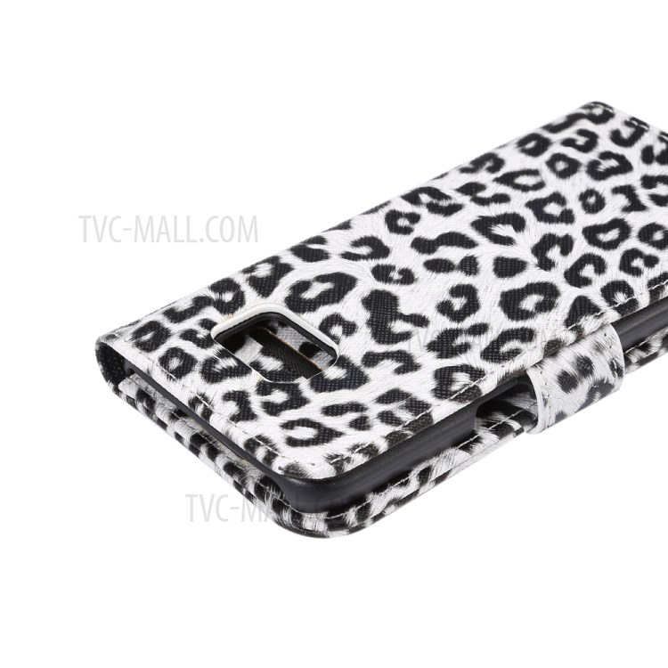 Bolsa De Couro Para Carteira De Textura Leopardo Para Samsung Galaxy S7 G930 - Branco-7