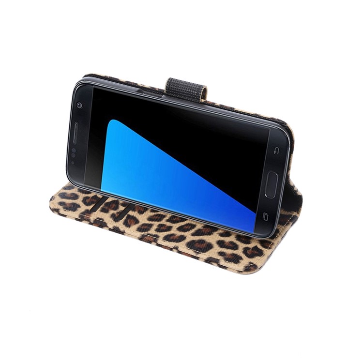 Leopard Textur Brieftasche Lederhülle Für Samsung Galaxy S7 G930 - Gelb-6