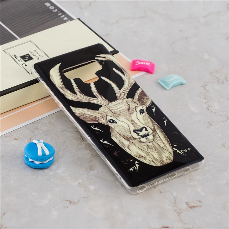 IMD Patterned Luminous TPU Mobile Cover for Samsung Galaxy Note 9 - Elk-4