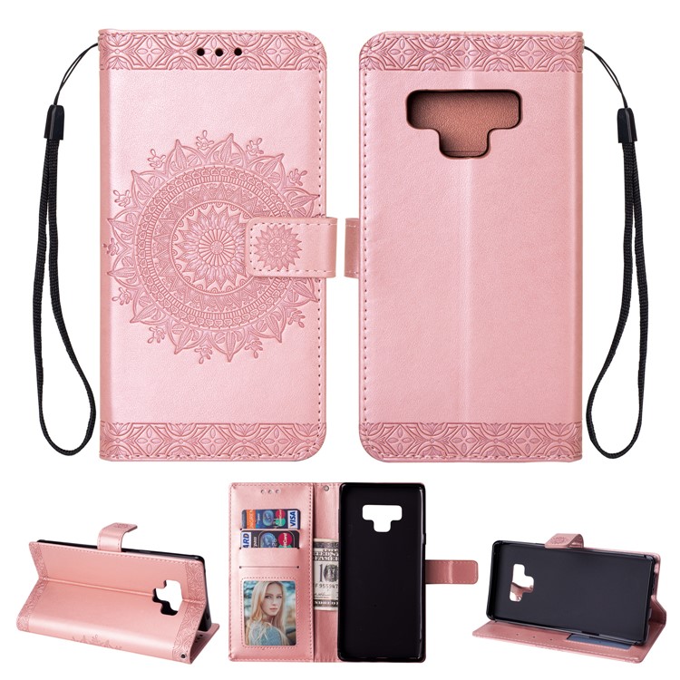 

Imprint Totem Pattern Wallet Stand Leather Mobile Case for Samsung Galaxy Note 9 - Rose Gold, Galaxy Note9 N960