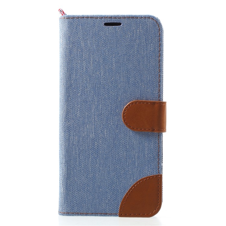 

Jeans Cloth Card Holder Stand Leather Phone Casing for Samsung Galaxy Note 9 - Baby Blue, Galaxy Note9